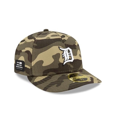 Green Detroit Tigers Hat - New Era MLB Armed Forces Weekend Low Profile 59FIFTY Fitted Caps USA8620341